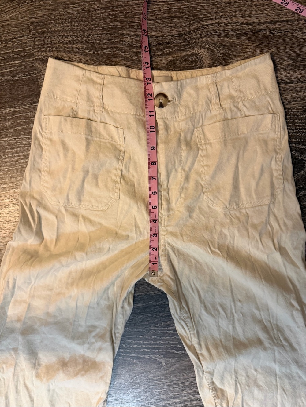 Anthropologie Maeve The Colette Linen Full Length Wide Leg Pants Cream - Picture 9 of 10